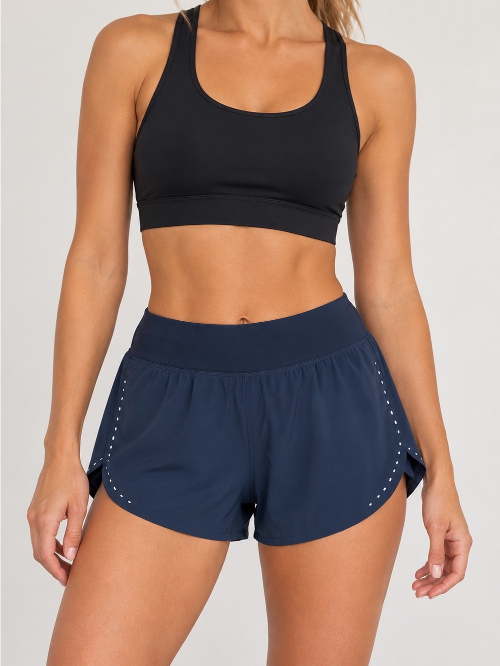Lululemon Fast And Free Navy Reflective Running Shorts High Rise